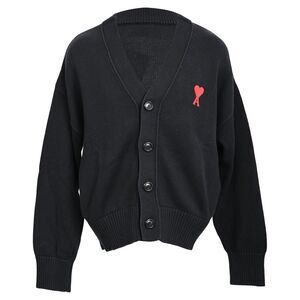 Ami Ami De Coeur Cardigan in Black Wool